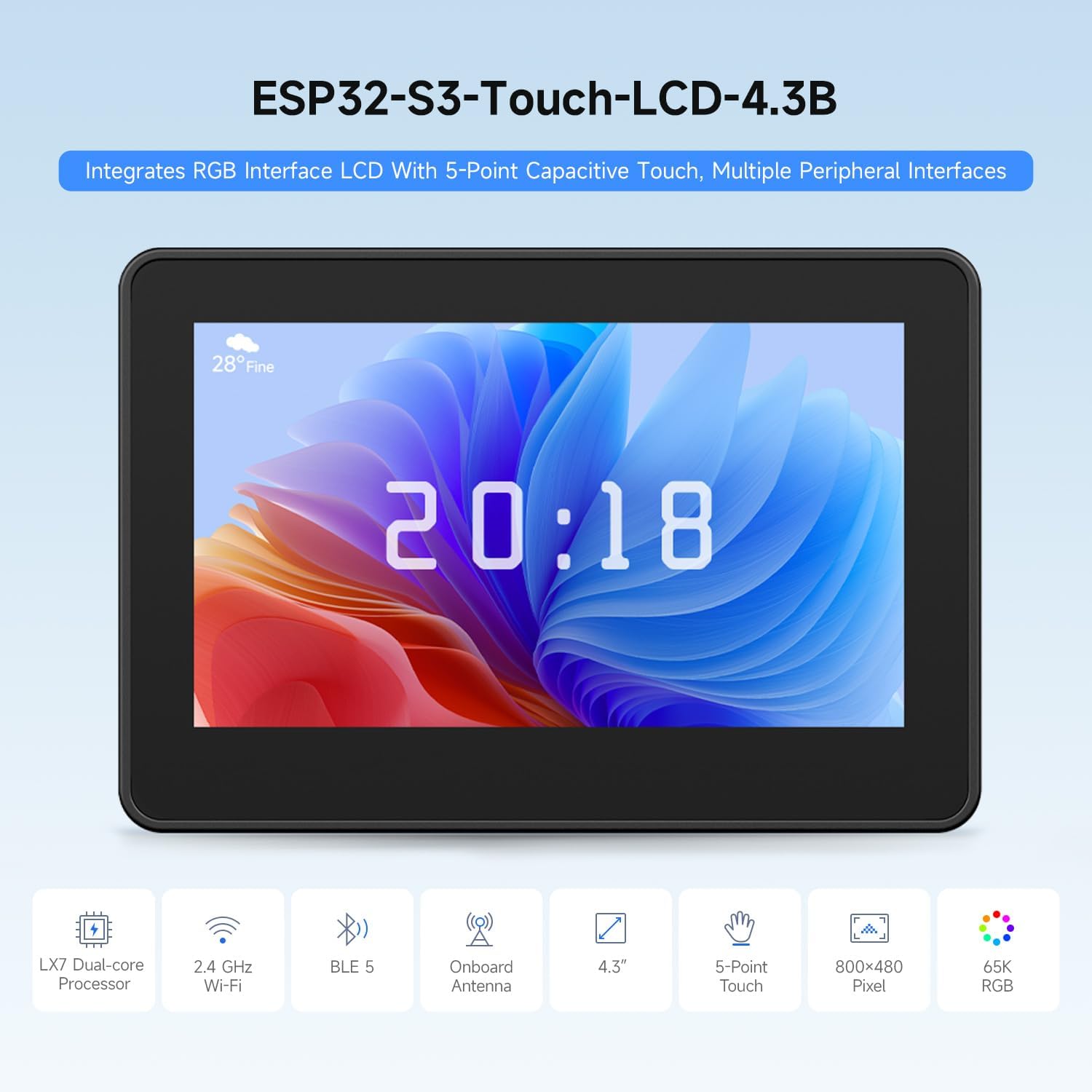 Lolin S3 - Waveshare ESP32-S3 Scheda di sviluppo display